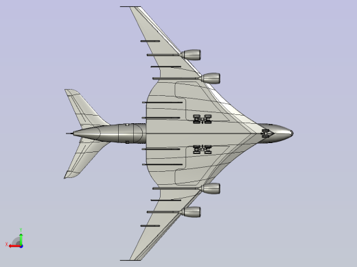 空客A950客机(带起落架)右视缩略图