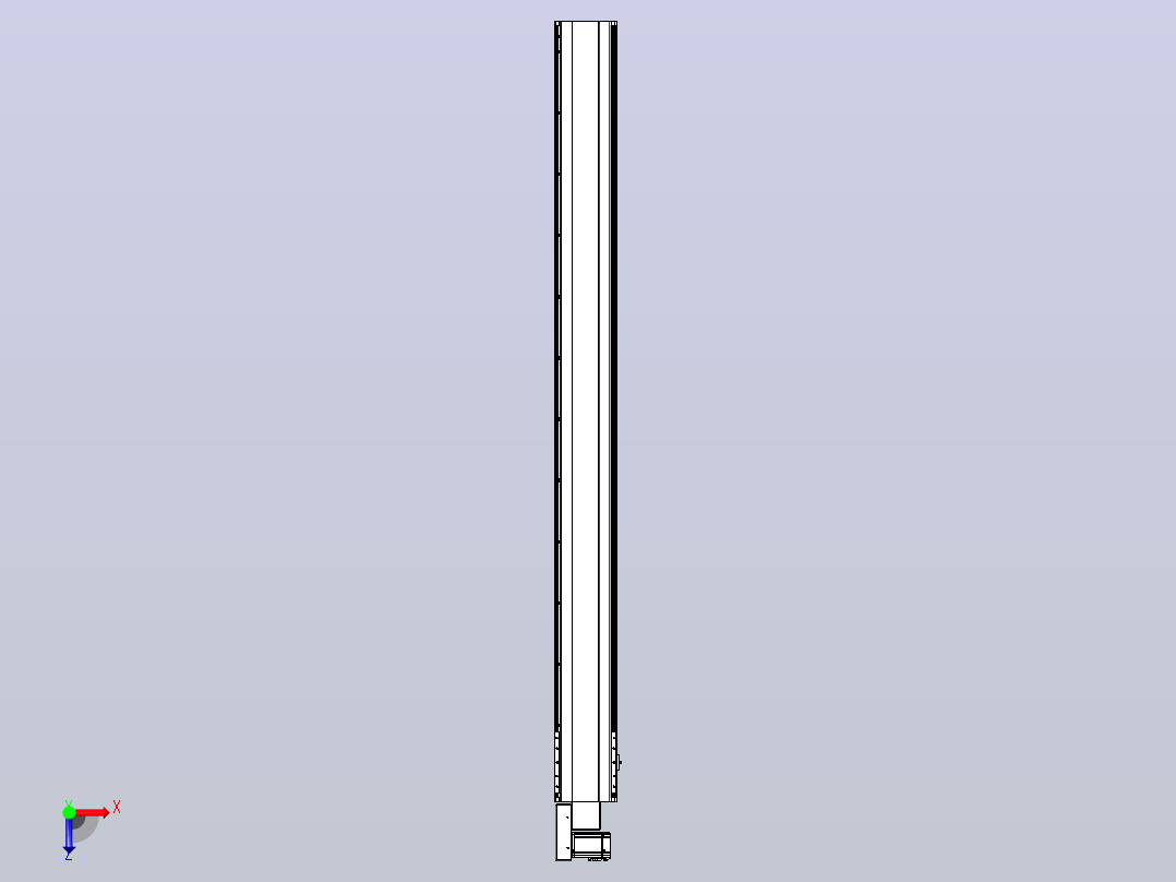 皮带直线轴半封闭可选导轨TPA-HNB-202D-140-L2200-ML-C-P75-N3俯视图