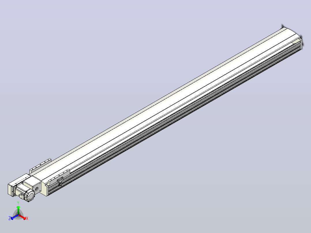 皮带直线轴半封闭可选导轨TPA-HNB-202D-140-L2200-ML-C-P75-N3正等轴测图