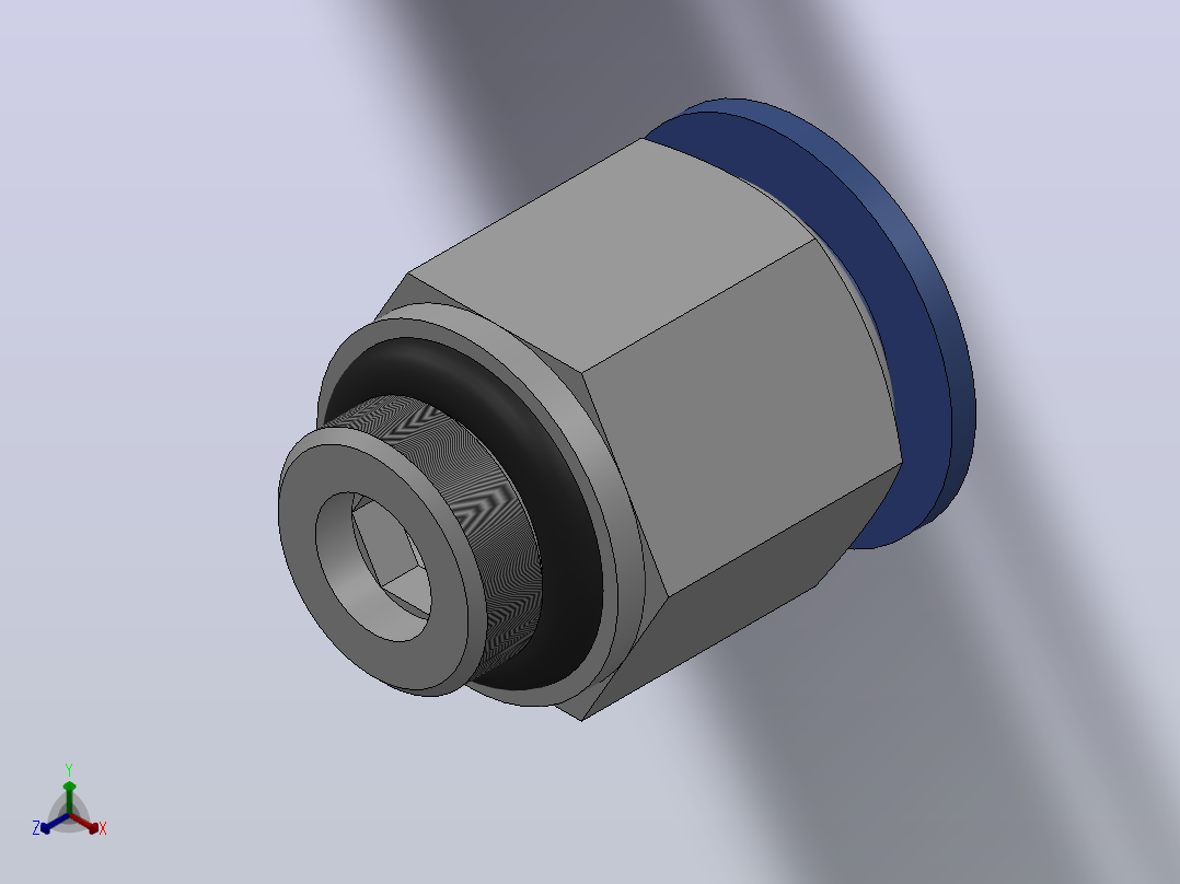 IPC-G 螺纹直通-G螺纹_IPC15-G03正等轴测图
