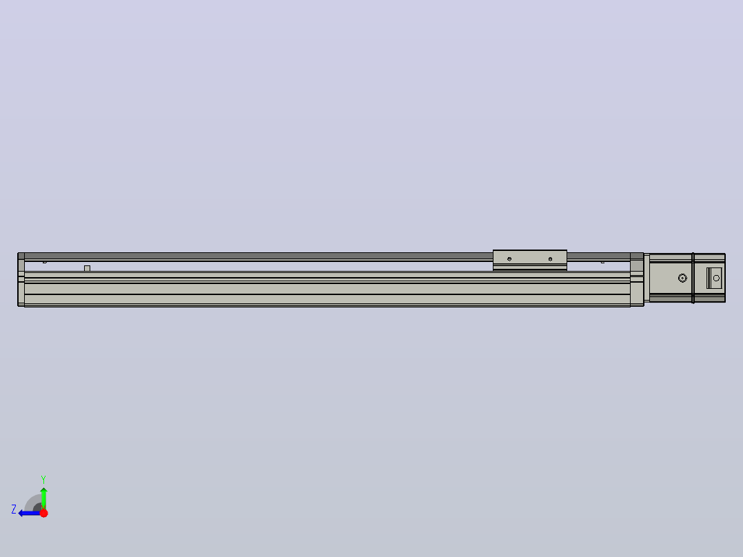 SYS12-BC-500-200W滚珠花健、支撑座、滚珠丝杠、交叉导轨、直线模组.STEP右视图