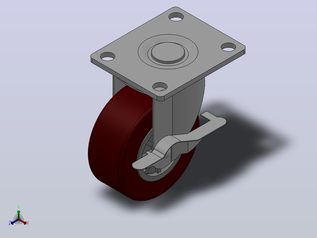 Z07-01A-040-405C轻型轮[Z07-01A-065-405C]脚轮正等轴测图