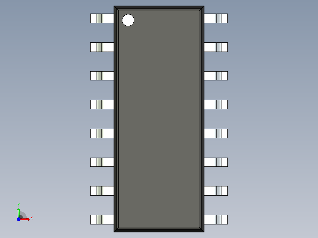 106x SOIC 封装（小外形集成电路）SOIC127P600X150-16N前视图