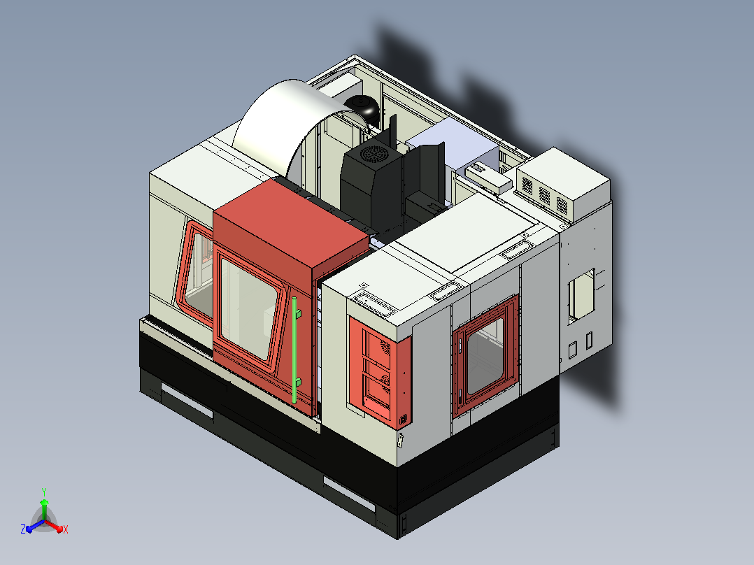 850L加工中心3D三维模型主视图