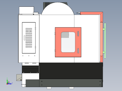 850L加工中心3D三维模型左视缩略图