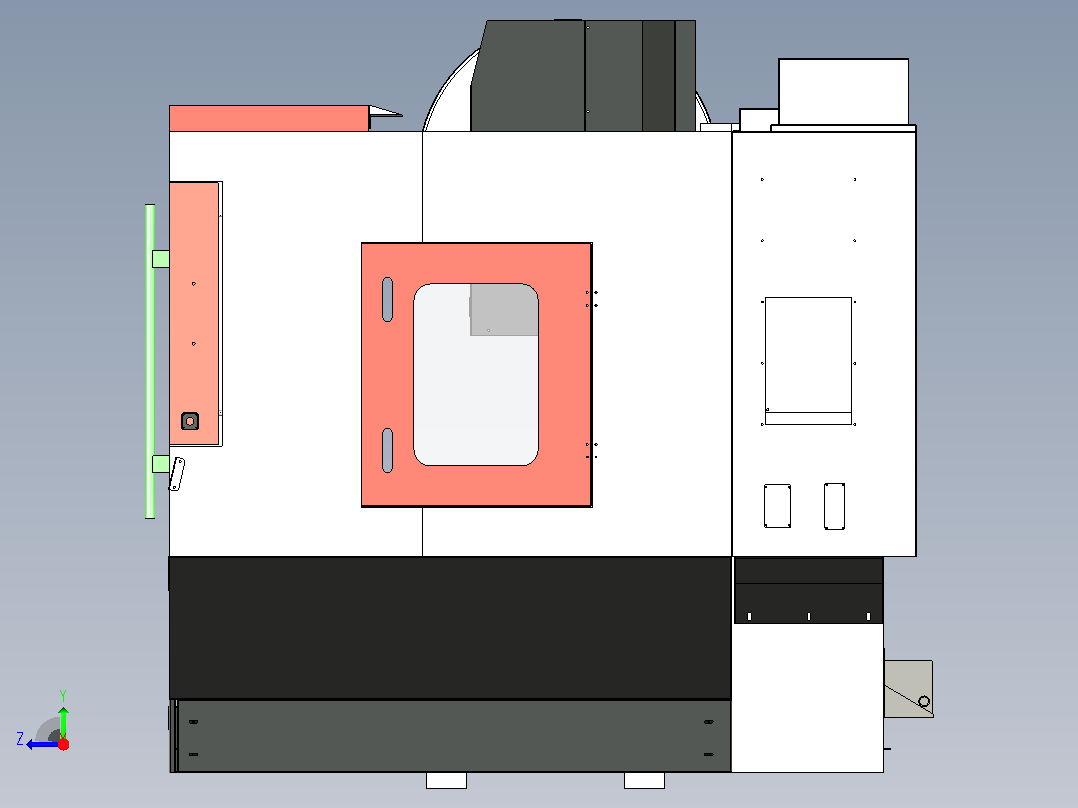 850L加工中心3D三维模型右视图