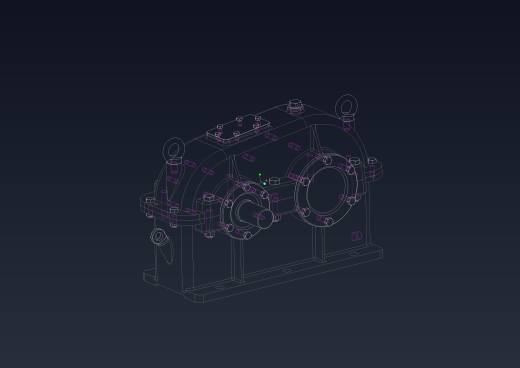 普通一级直齿轮减速箱3D图纸 CREO设计缩略图