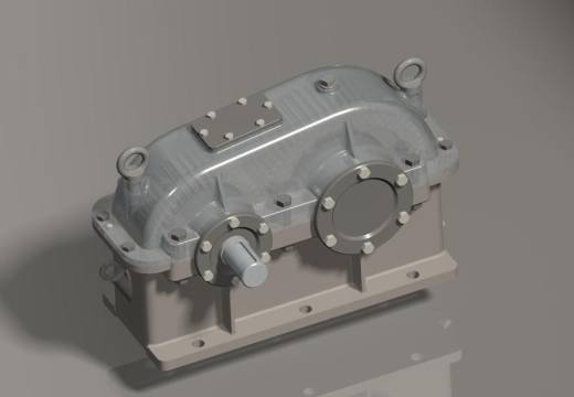 普通一级直齿轮减速箱3D图纸 CREO设计缩略图