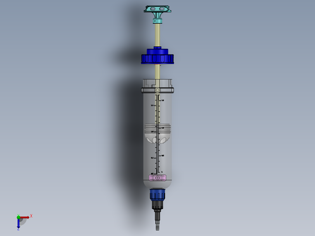 汽车油液提取器注射器1500cc俯视图