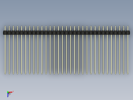彩色公头100mil（2.54mm）系列-DS1021_black_3x31p_100mil_Type43_rev1.0俯视缩略图