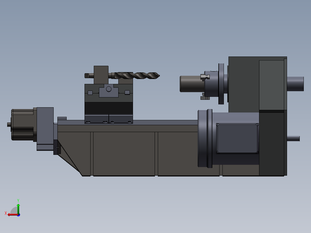 数控车床CNC简易模型后视图