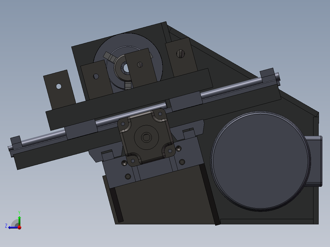 数控车床CNC简易模型右视图