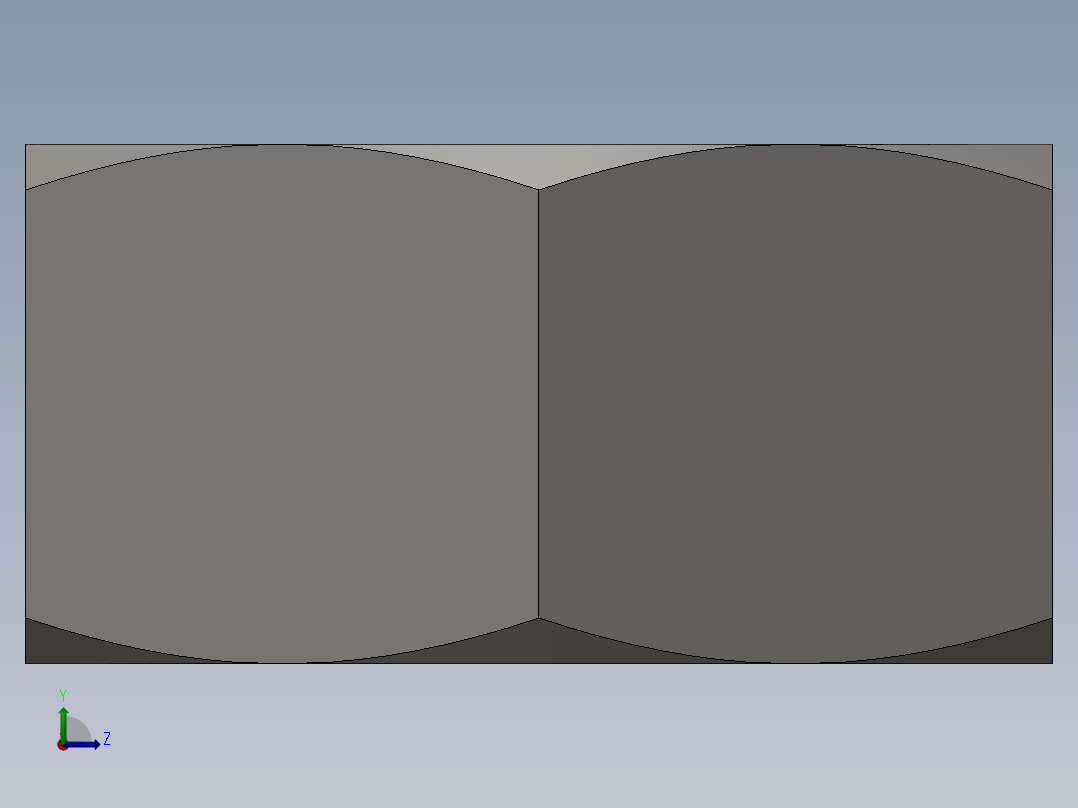 六角螺母和垫圈左视图