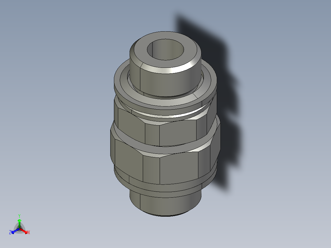 软管与硬管连接用工业通用接头0151_10_10_39正等轴测图