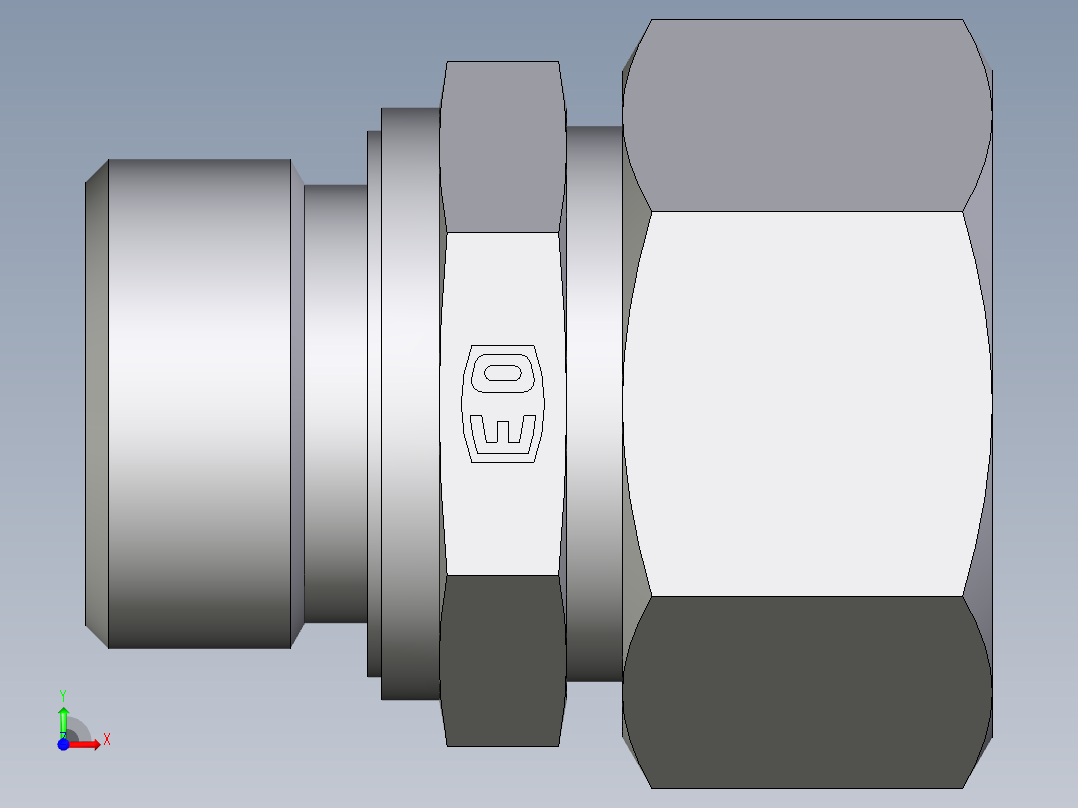 卡套式工业通用硬管接头EO_Male_Stud_connector_GE22ZLREDCF前视图