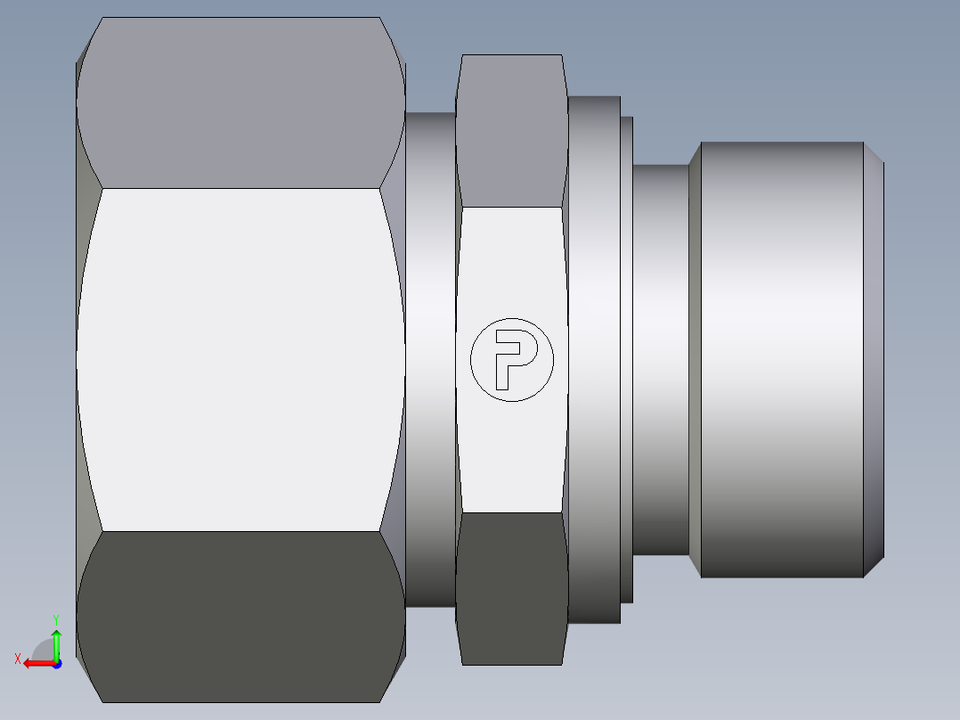 卡套式工业通用硬管接头EO_Male_Stud_connector_GE22ZLREDCF后视图