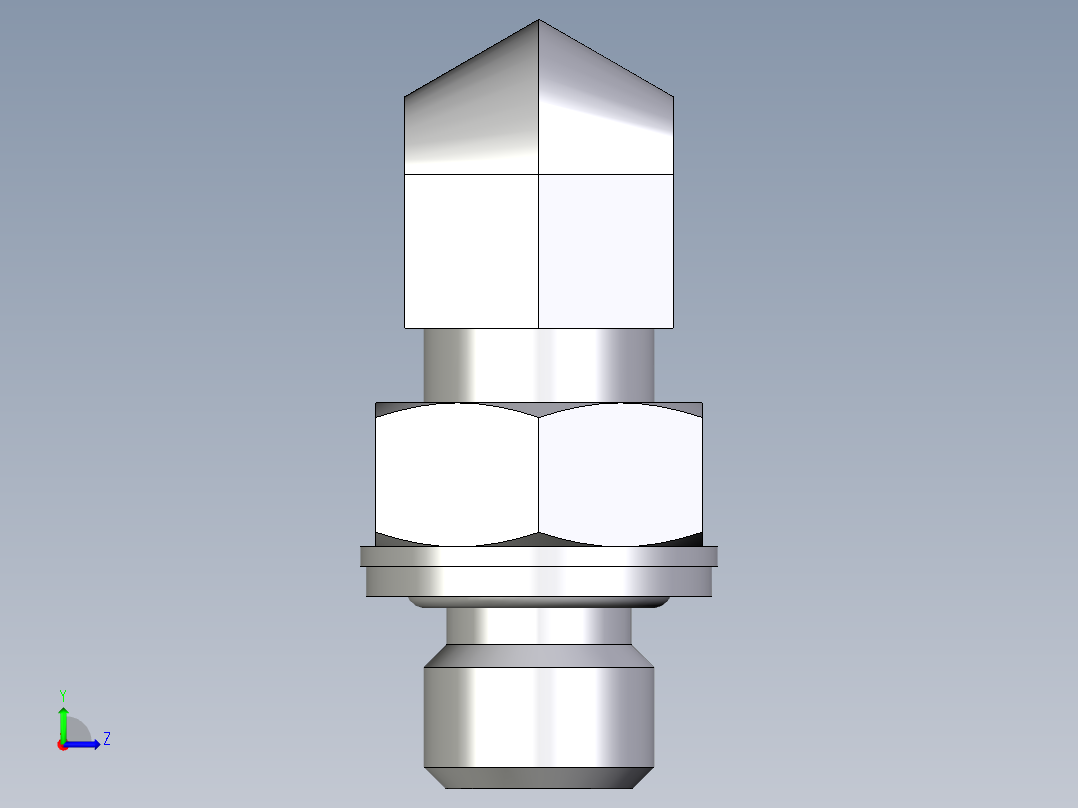 卡套式工业通用硬管接头EO_Adjustable_Locknut_elbow_WEE06SMOMDCF左视图