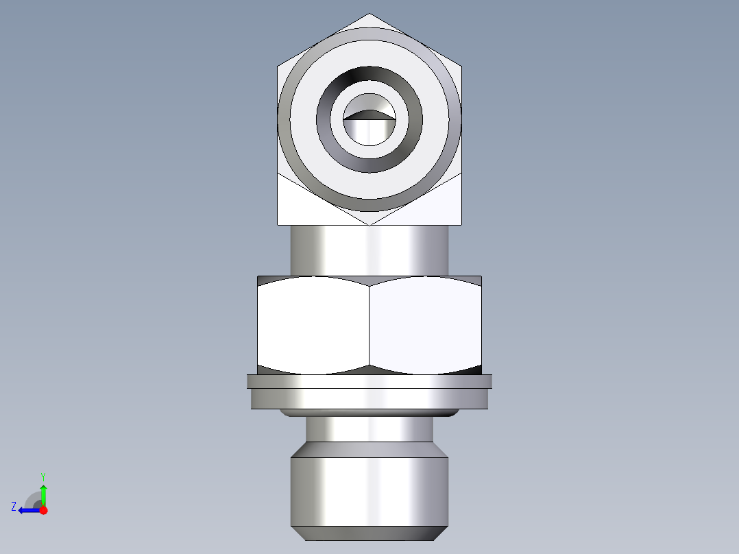 卡套式工业通用硬管接头EO_Adjustable_Locknut_elbow_WEE06SMOMDCF右视图
