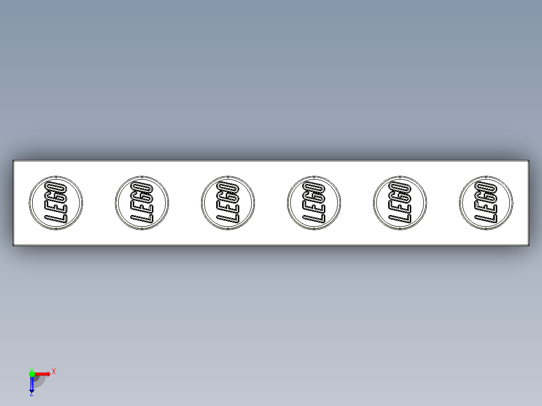 乐高套装 4421基本积木-300901 White Brick 1 x 6.STEP俯视图