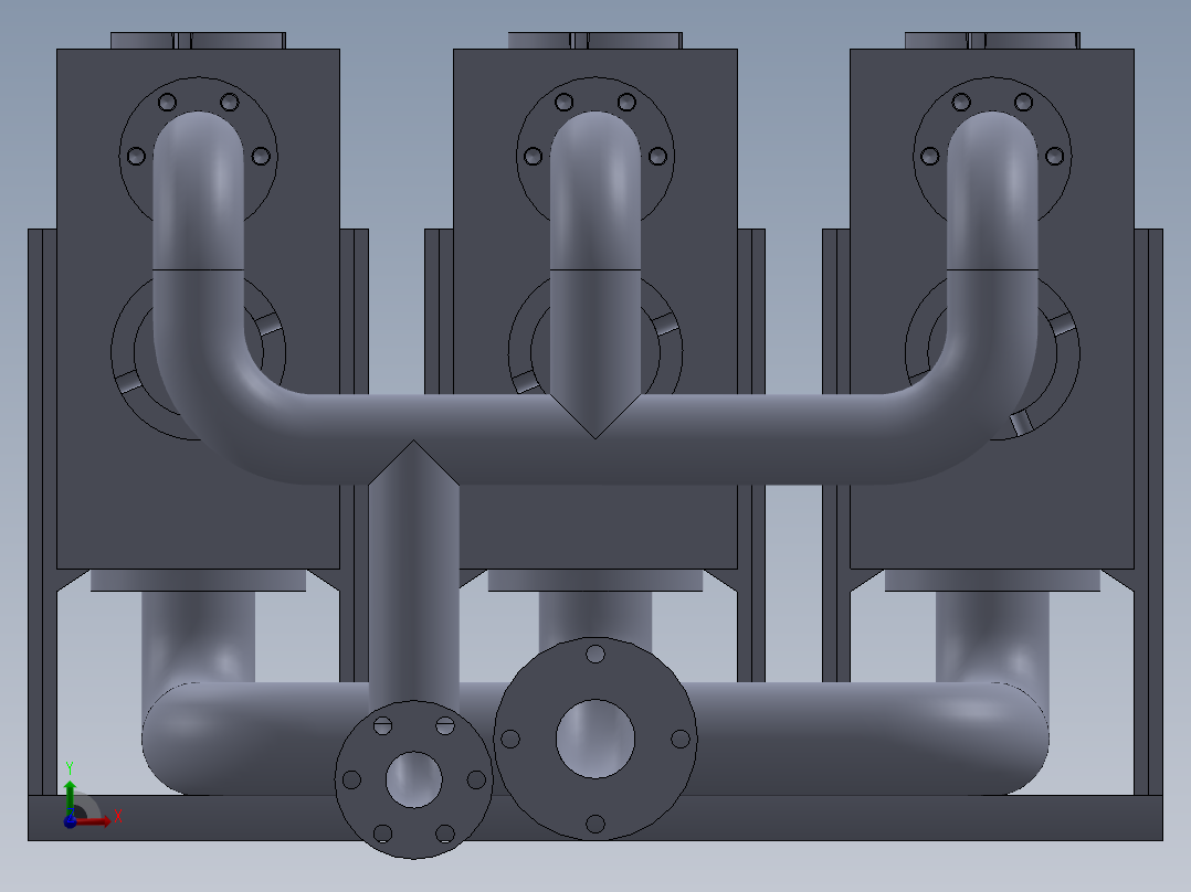 高压往复泵液力端设计前视图