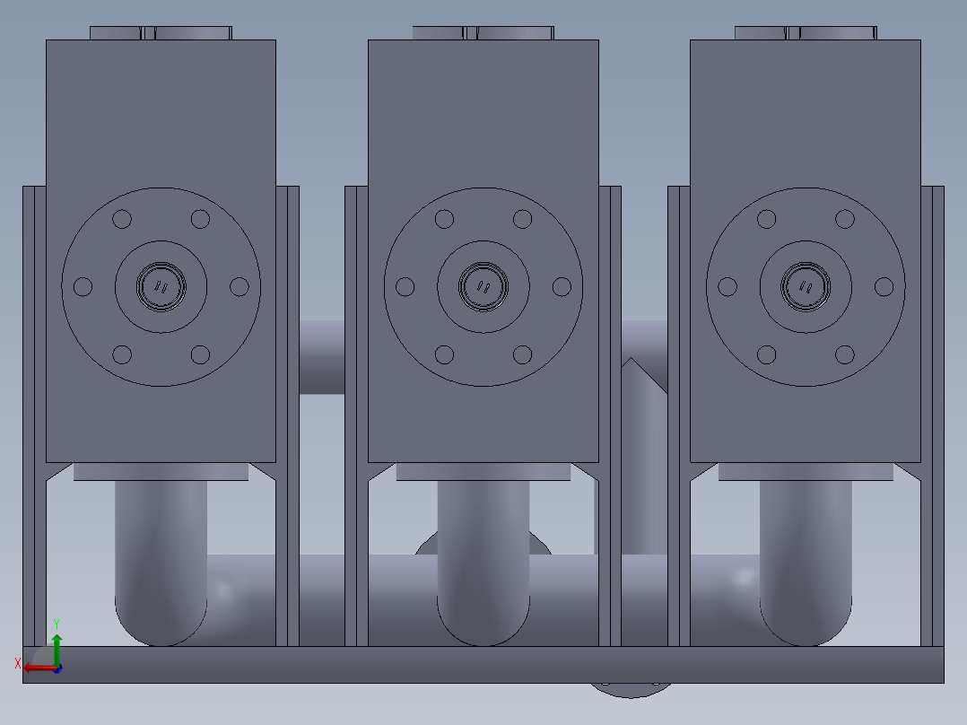 高压往复泵液力端设计后视图