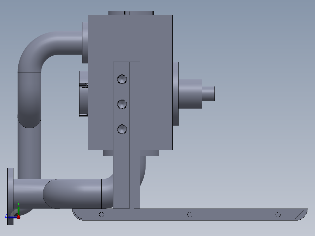 高压往复泵液力端设计右视图