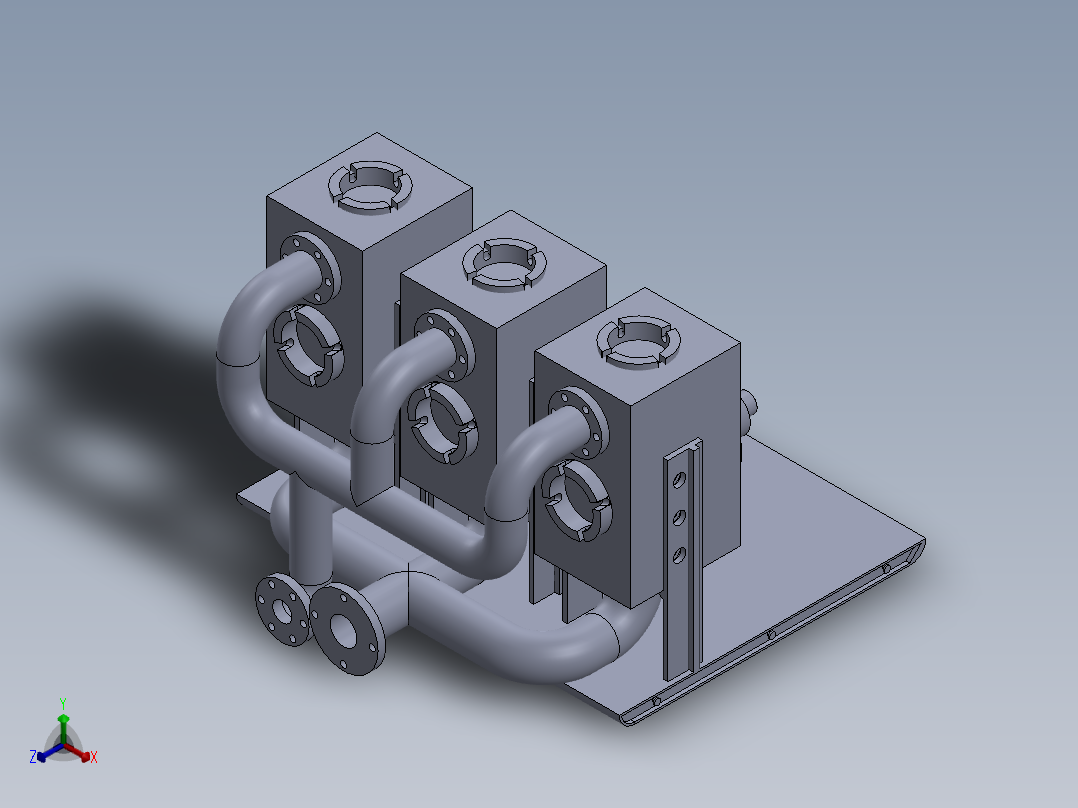 高压往复泵液力端设计正等轴测图