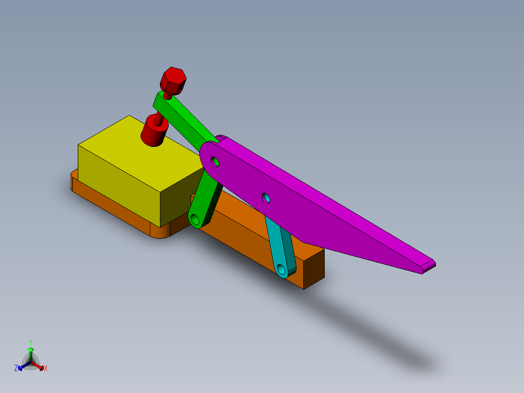 手动夹具运动仿真正等轴测图