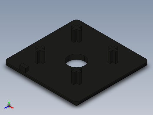 型材-BR 60X60 COVER CAP WITH HOLE KJN511876正等轴测缩略图