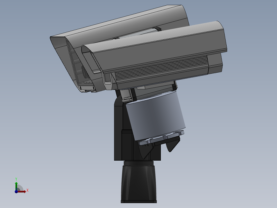带ptu的闭路电视摄像机右视图