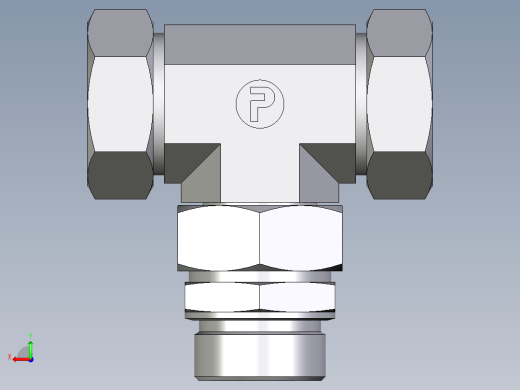 卡套式工业通用硬管接头EO_Assembled_adjustable_standpipe_branch_tee_EVT42LM71后视缩略图