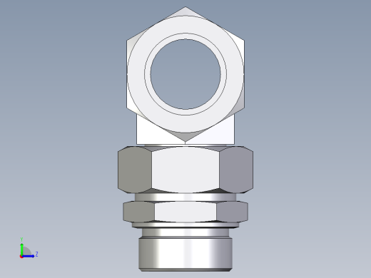 卡套式工业通用硬管接头EO_Assembled_adjustable_standpipe_branch_tee_EVT42LM71左视缩略图