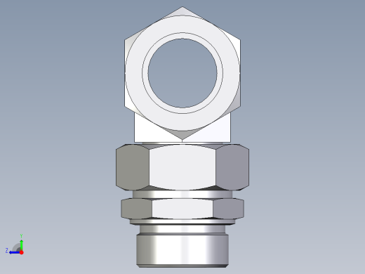 卡套式工业通用硬管接头EO_Assembled_adjustable_standpipe_branch_tee_EVT42LM71右视缩略图