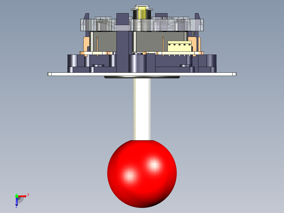 街机操纵杆模型三华JLF-TP-8YT48和16路门俯视图