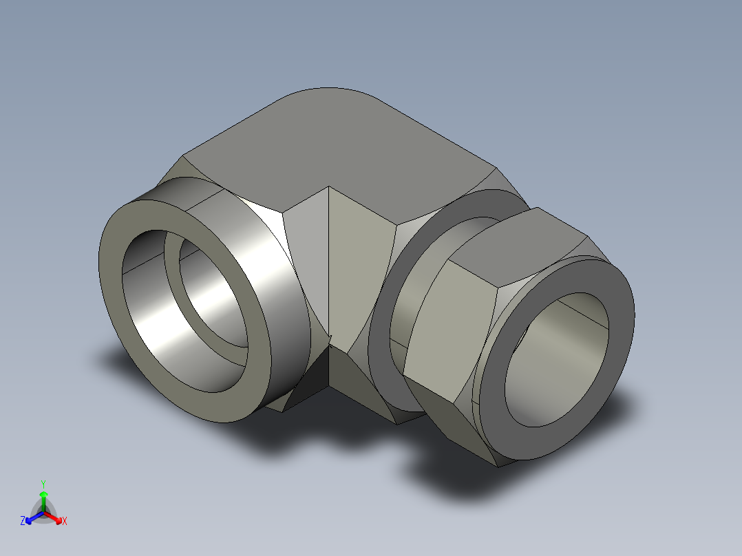 卡套式工业通用硬管接头24_dbu-s正等轴测图