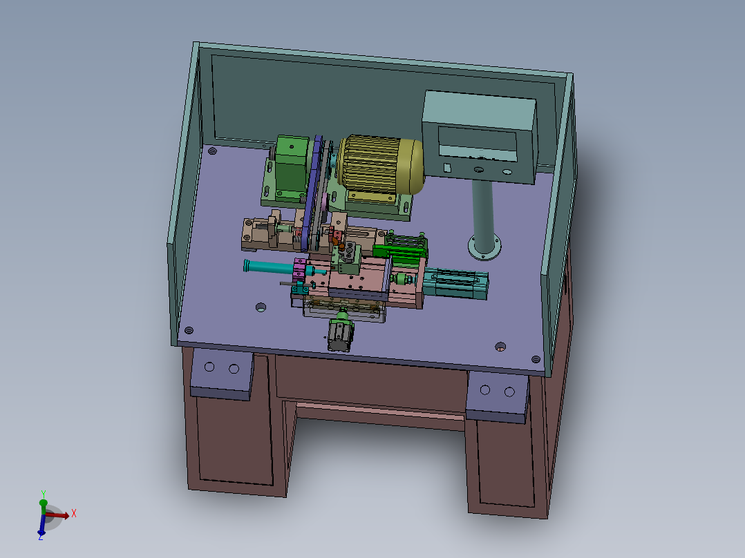单刀双气缸精车机（sw18可编辑+工程图）