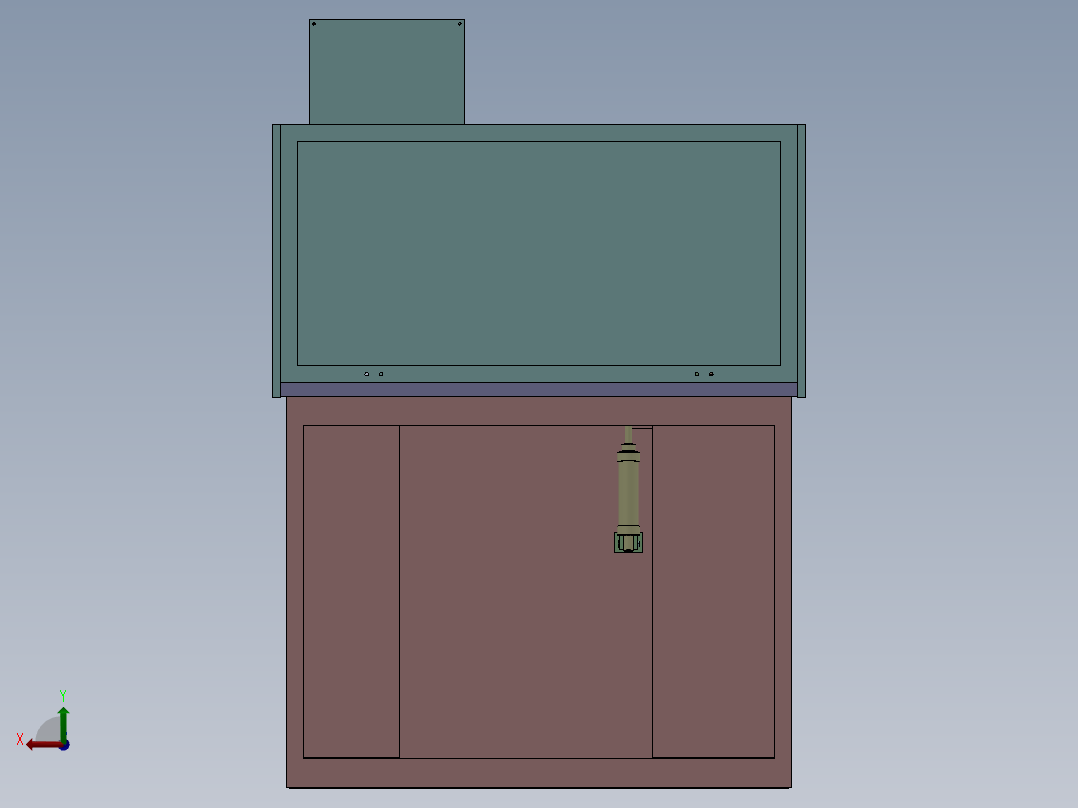 单刀双气缸精车机（sw18可编辑+工程图）后视图