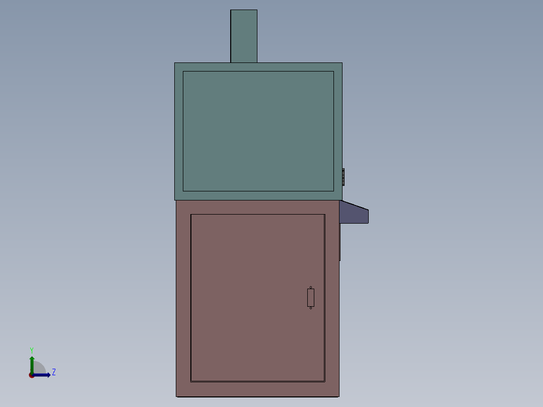 单刀双气缸精车机（sw18可编辑+工程图）左视图