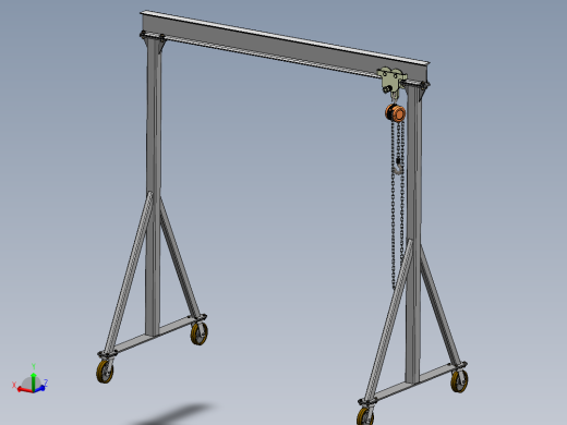 gantry-crane门式起重机3D数模图纸 Solidworks设计 附IGS STEP