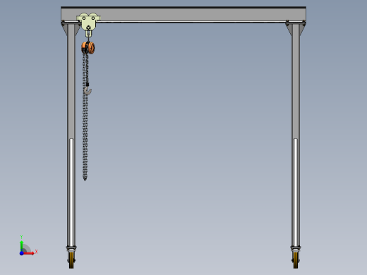gantry-crane门式起重机3D数模图纸 Solidworks设计 附IGS STEP前视缩略图