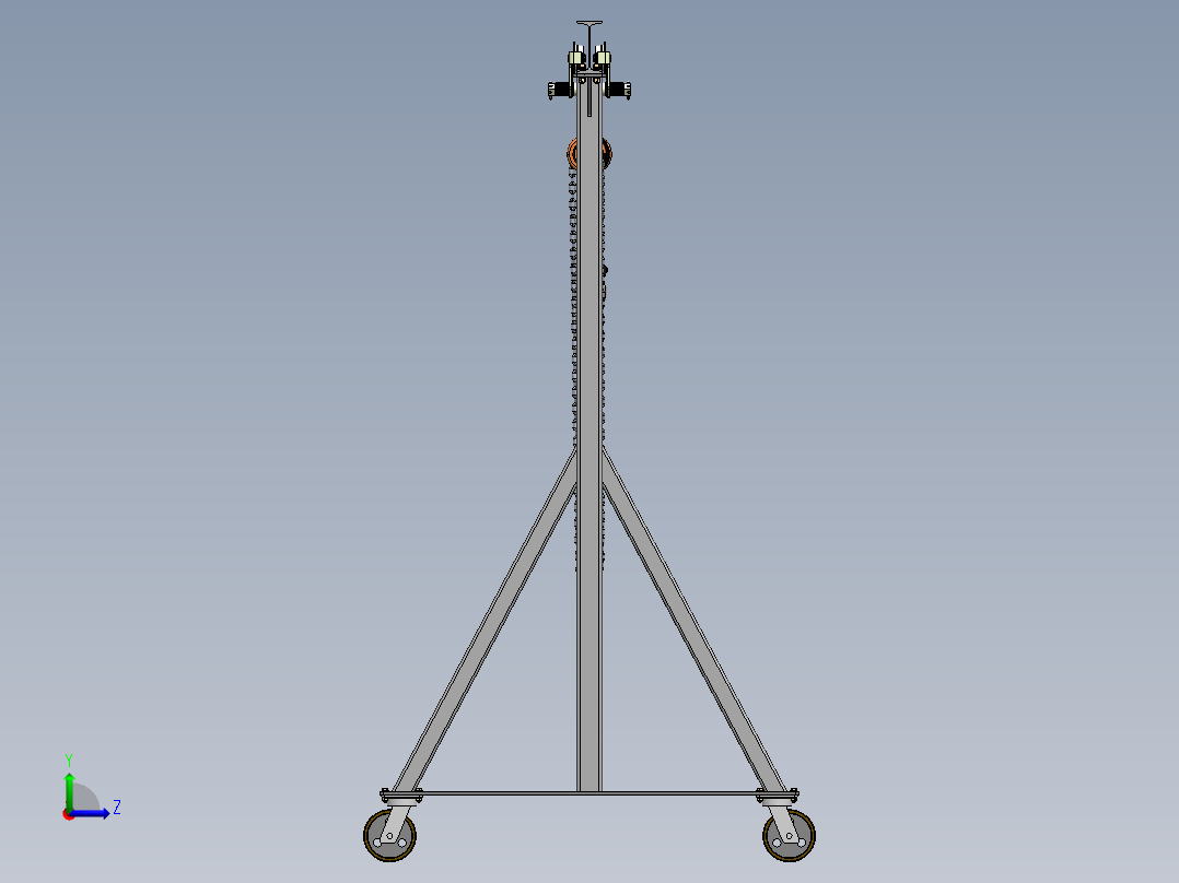 gantry-crane门式起重机3D数模图纸 Solidworks设计 附IGS STEP左视图