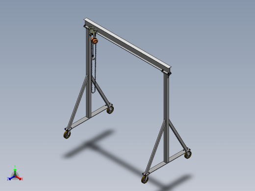 gantry-crane门式起重机3D数模图纸 Solidworks设计 附IGS STEP正等轴测缩略图