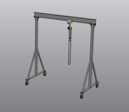 gantry-crane门式起重机3D数模图纸 Solidworks设计 附IGS STEP缩略图