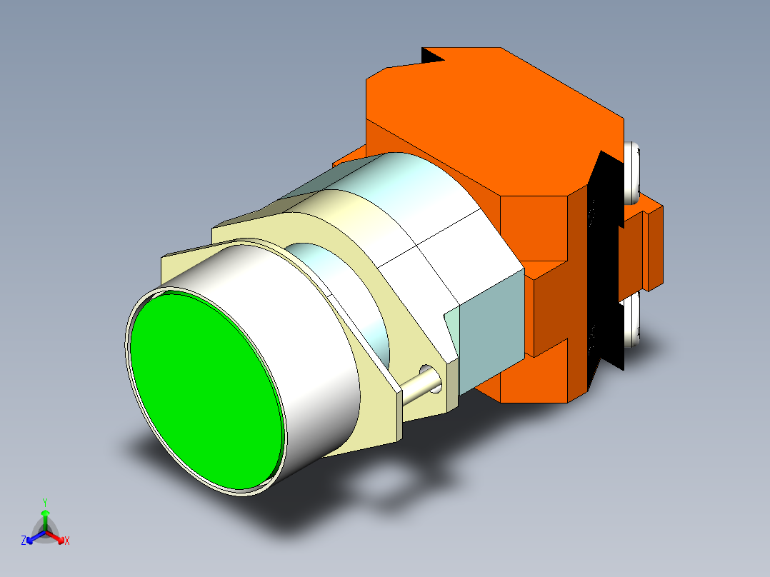 德力西电气LAY8-11BN 绿正等轴测图