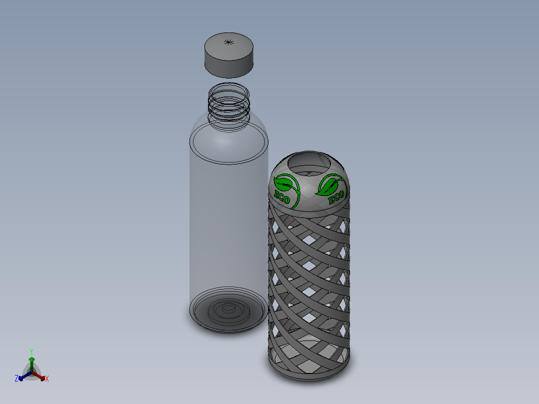 玻璃器子、杯子(7)正等轴测图