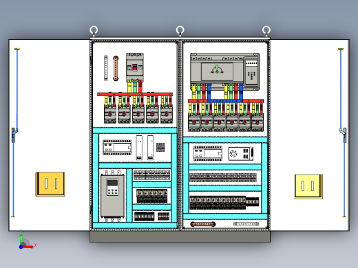 双柜组装630Aplc软启动双电源控制柜 56386前视缩略图