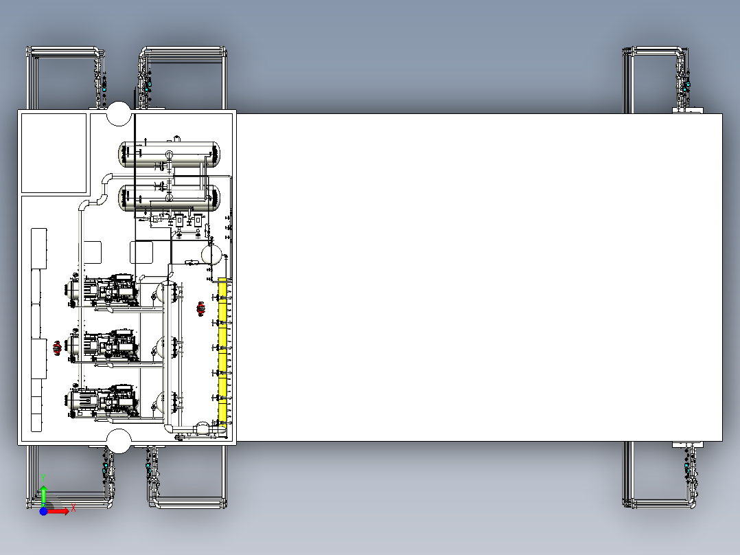 机房布置图 - 风机 - 人前视图