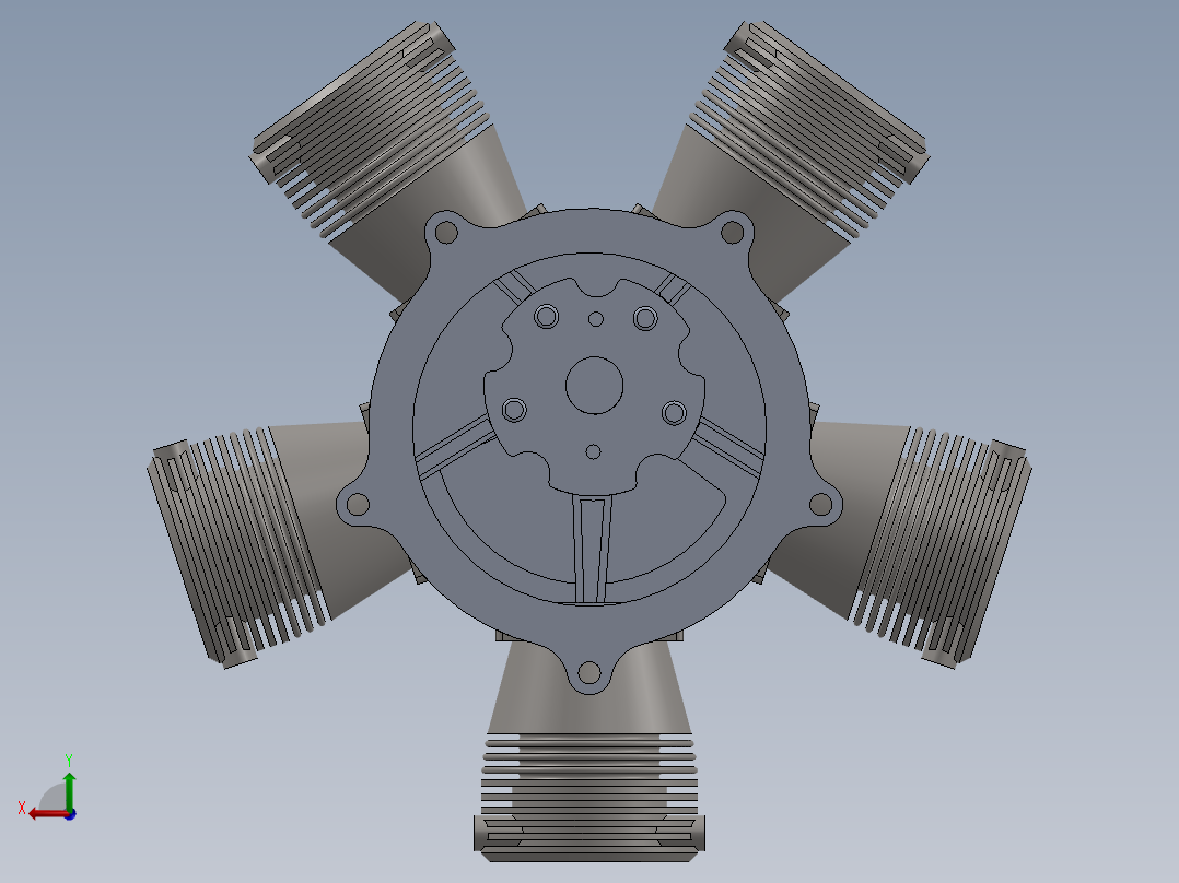 径向发动机4572后视图