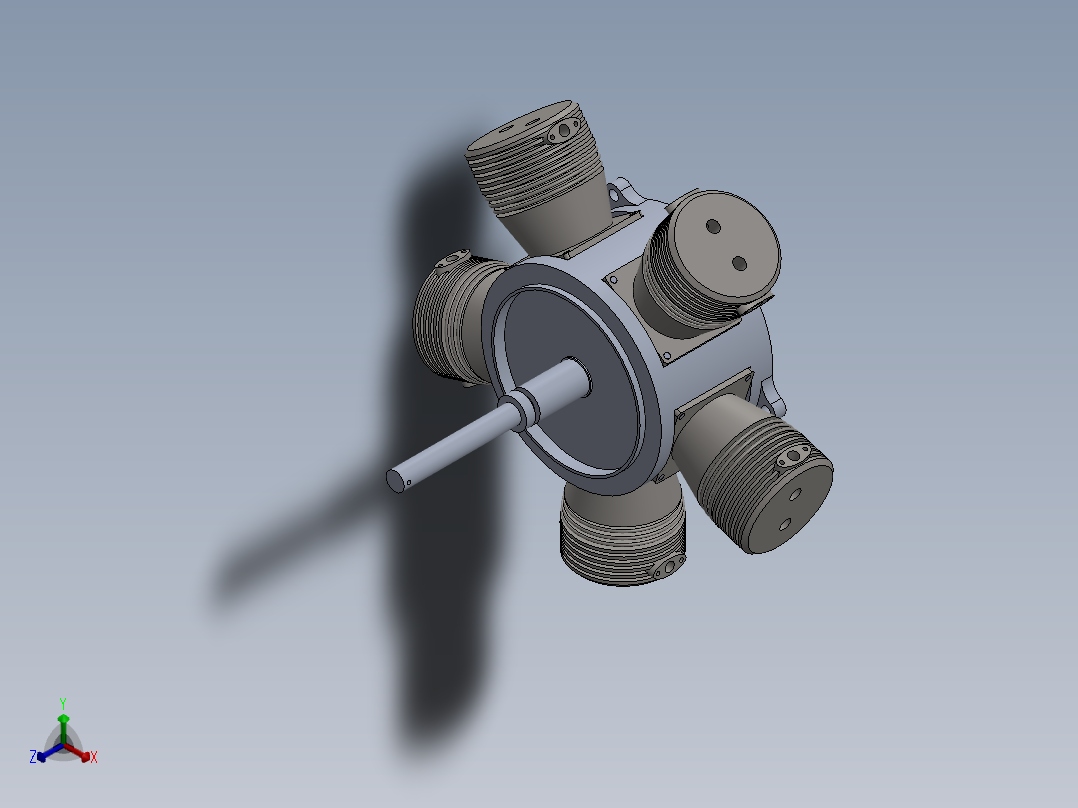 径向发动机4572正等轴测图