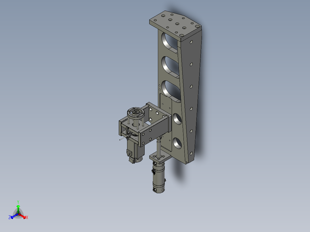 绕卷簧电机组件正等轴测图